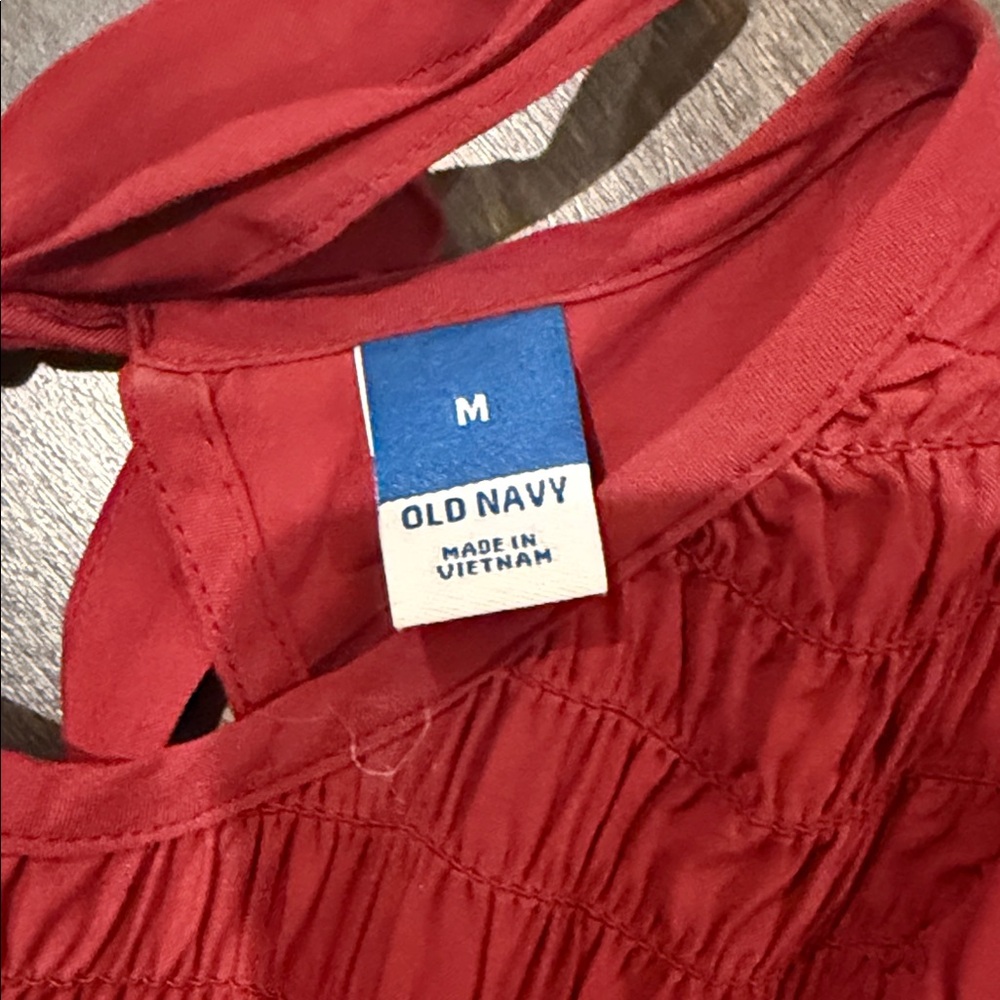 Old Navy Red Womens Peasant Dress - Picture 2 of 5